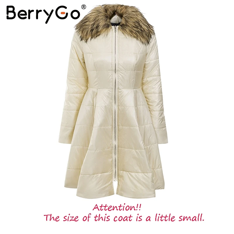 BerryGo Elegant faux fur peplum women parka coat Winter 2018 solid satin thicken warm casual jacket Zipper pocket outerwear coat BerryGo Elegant faux fur peplum women parka coat Winter 2018 solid satin thicken warm casual jacket Zipper pocket outerwear coat