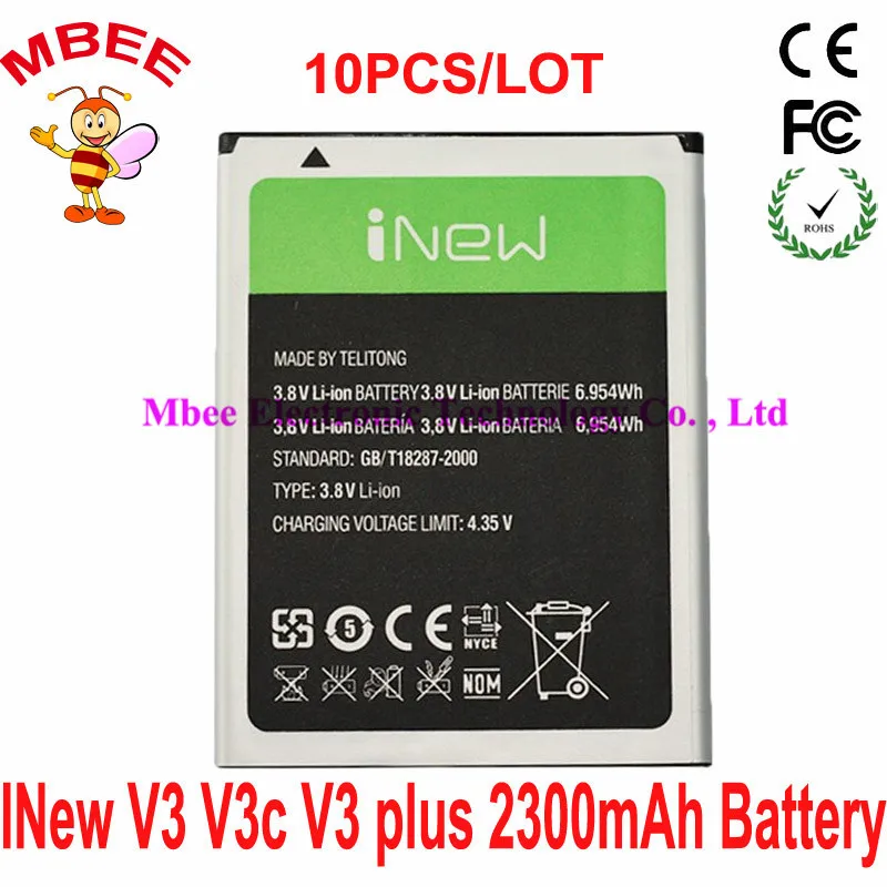 10 шт./лот 2300 мА/ч оригинальный iNew V3 V3C + Plus аккумулятор батарея Аккумулятор AKKU PIL для