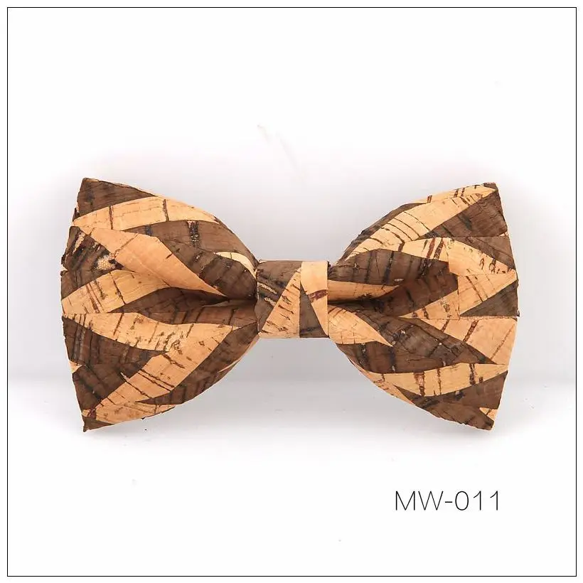 Пробка деревянный галстук-бабочка галстуки Мужская Новинка ручной работы твердый галстук-бабочка для мужчин свадебные аксессуары для вечеринок галстук - Цвет: MW-011
