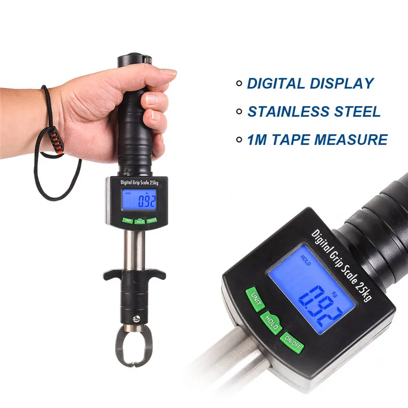 

Electronic Digital Display Stainless Steel Portable Fishing Grip Tackle Pliers Scale LCD Display With Tape Measure Weighing