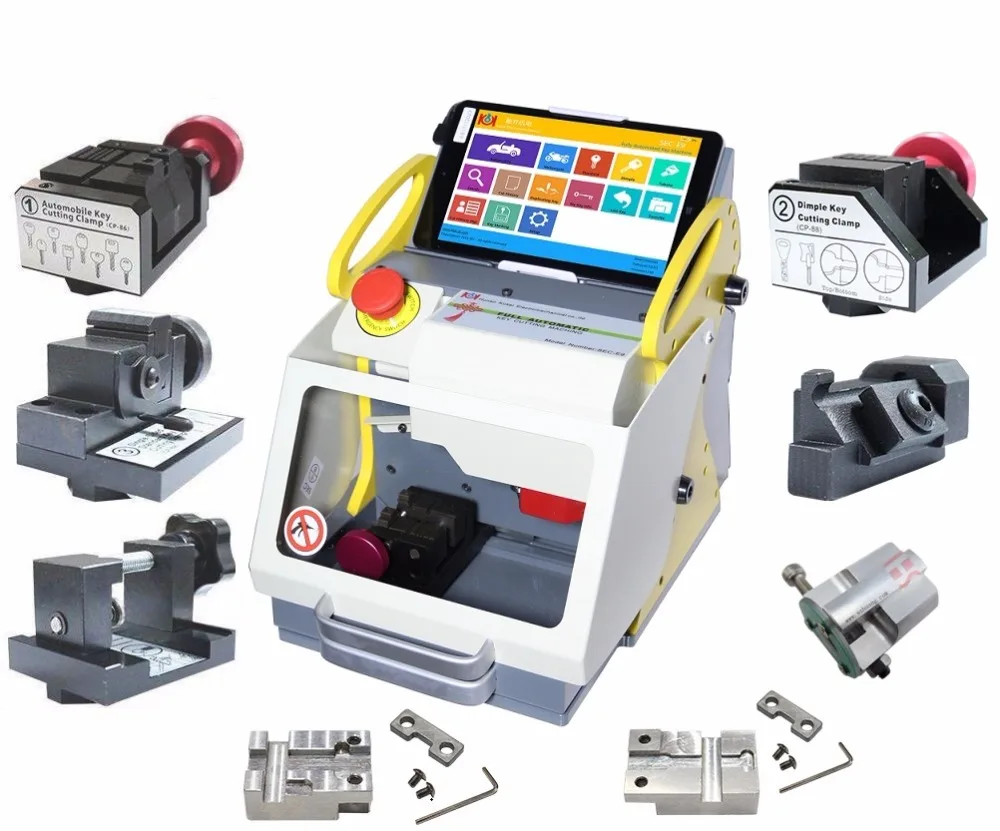

2018 Original SEC E9 Full Clamps CNC Automatic Key Cutting Machine For Car Keys & House Keys Better Than Slica I80 Key Machine