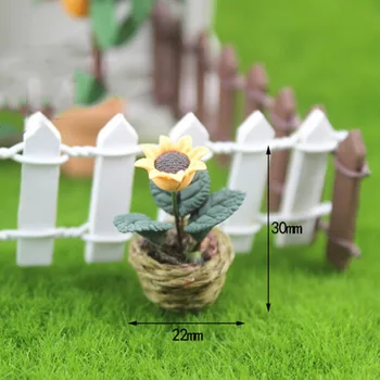 

1Pcs 1/12 Dollhouse Miniature Accessories Mini Sunflower Simulation Potted Plant Flower Model Toys for Doll House Decoration