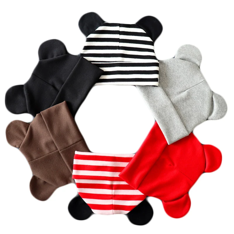 Boys Girls Cotton Solid Cap Soft Warm Cartoon Children Hat Cute Ears Design Spring Autumn Baby Kids Skullies Beanies Accessories mens skully