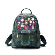 2017 New Printing Backpack PU Leather Women Backpack School Bags For Teenagers Fashion Rucksack Designer Back Girls Travel Bag