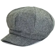 Классическая Женская осенне-зимняя кепка газетчика теплый берет для девочек Дамская восьмиугольная шляпа Прямая