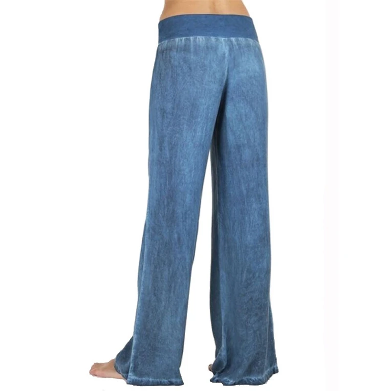 Fashion Denim Flare Pants Women Retro Jeans Wide Leg Trousers Lady Casual For Girls Light Blue Trousers women Jeans Large Size