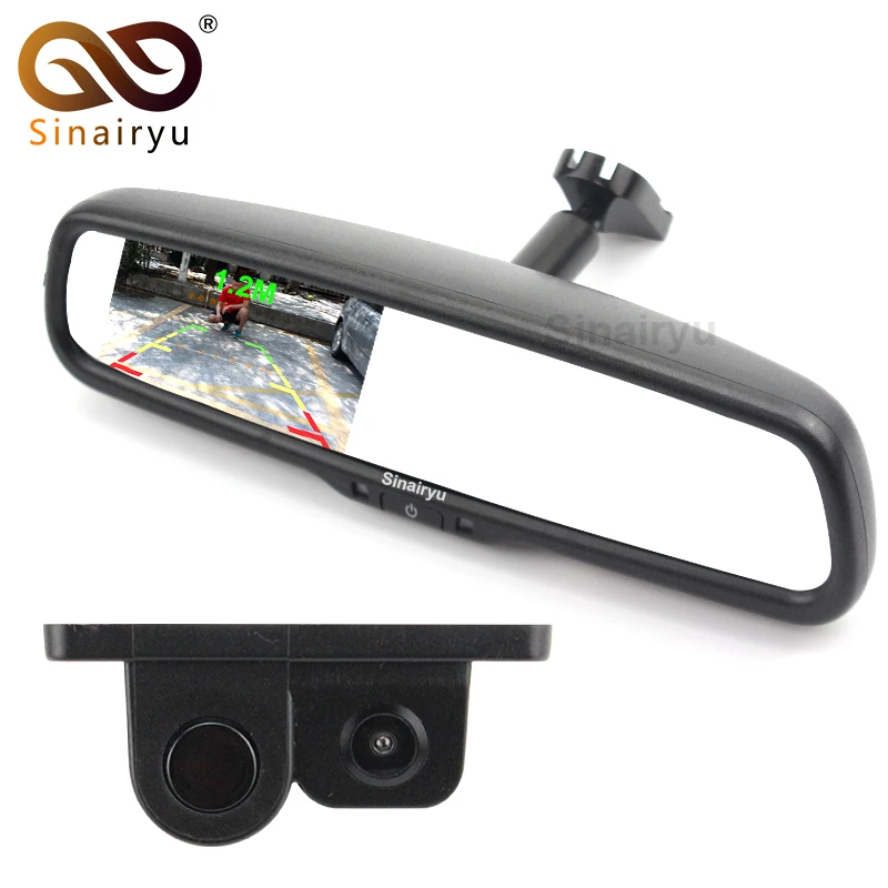 

Sinairyu 4.3" Car Mirror Monitor With Bracket + Auto Video Parking Sensor with Rear View Camera For Video Parking Monitor System
