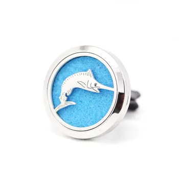 

30mm Shark Air Freshener Magnet Diffuser Vent Clip 316L Stainless Steel Aromatherapy Lockets Essential Oil Car Diffuser