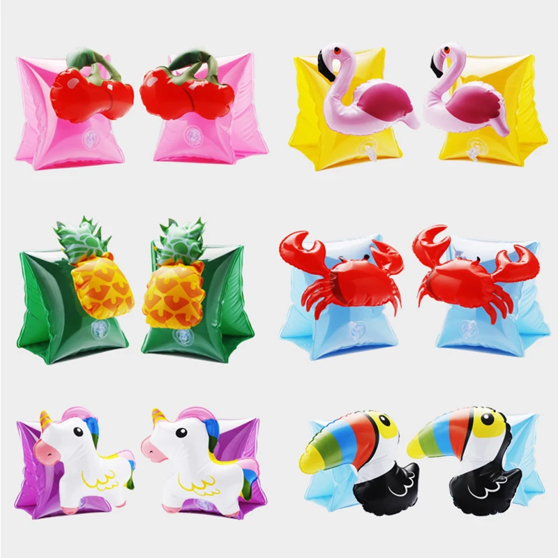 

1 Pair Inflatable Rolls Unicorn Flamingo Pig Swimming Pool Arm Circle Rings Tube Band sleeve Floats Safety For Kids Beginner