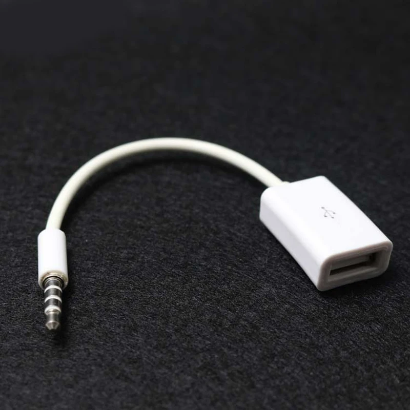 Автомобильный mp3 плеер конвертер 3,5 мм штекер AUX аудио разъем для USB 2,0 Женский конвертер кабель Шнур адаптер для USB аксессуары