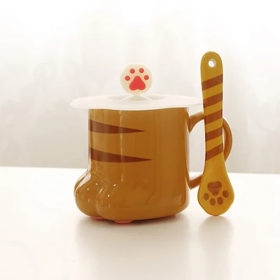 Креативная керамическая кружка с милыми кошачьими лапами, Офисная кофейная чашка, стакан, индивидуальная чашка для завтрака, молока, фарфоровые кружки, бутылка для воды 350 мл - Цвет: 03 Style