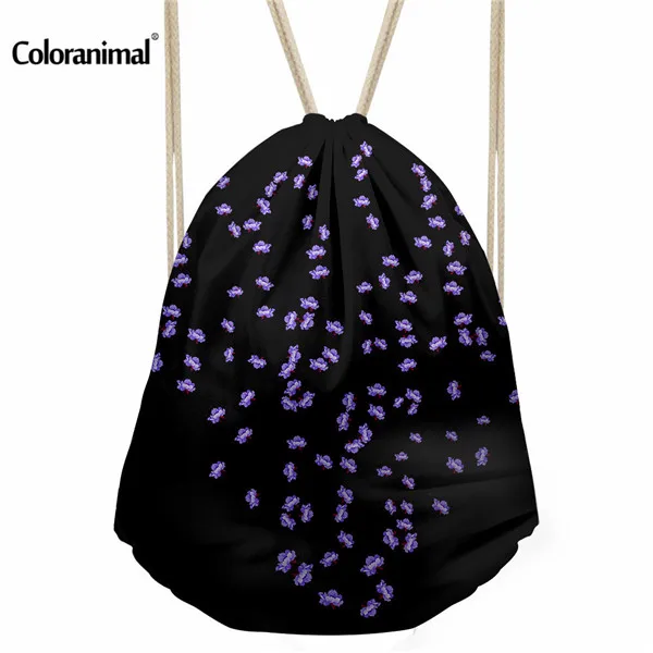 Coloranimal цветочный принт женские сумки на завязках для путешествий Mochila Feminina Cinch Sack Bag Trend бренд String сумка рюкзак и сумка dos - Цвет: CC4218Z3