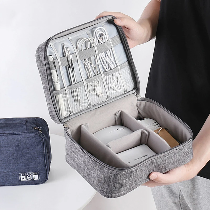 

Portable Digital Data line bags Cation Polyester Waterproof Organizer bag Travel USB Charger Electronic accessories Organizer