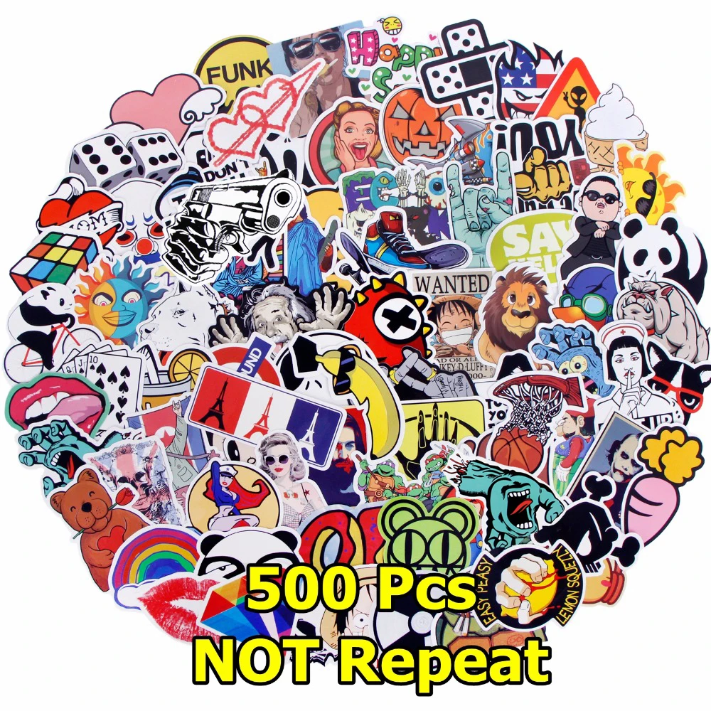 500 Pcs Berbeda Dicampur Stiker Campuran Gaya Kartun Lucu Stiker