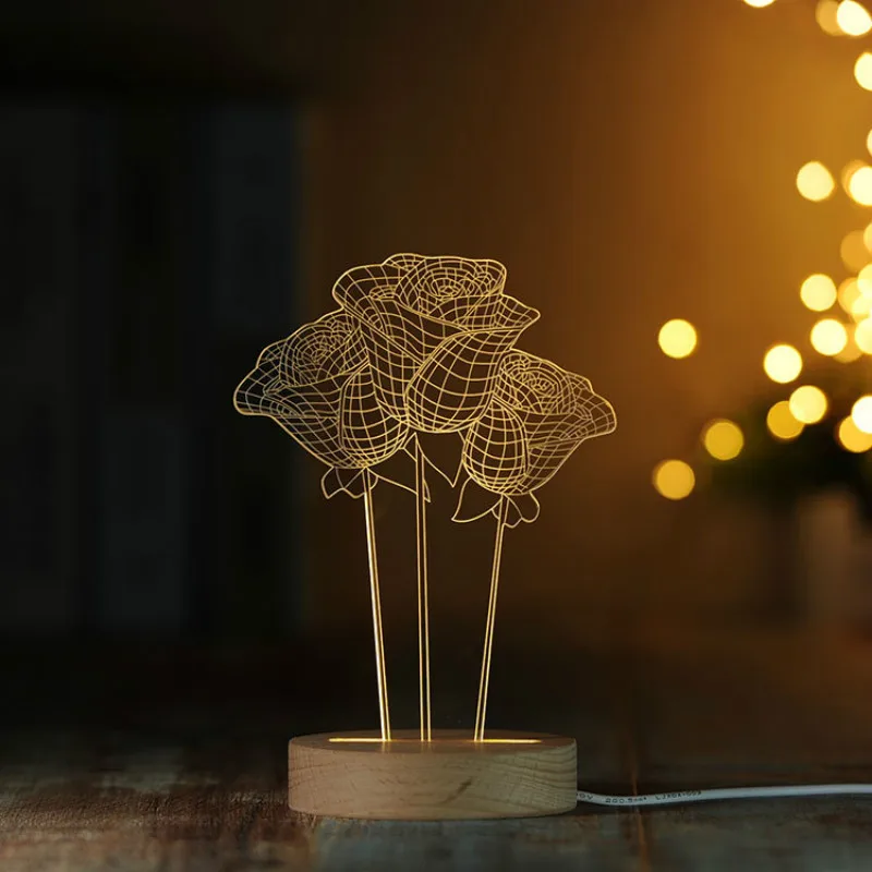 Пульт дистанционного управления/затемнение 3D акриловая Светодиодная настольная