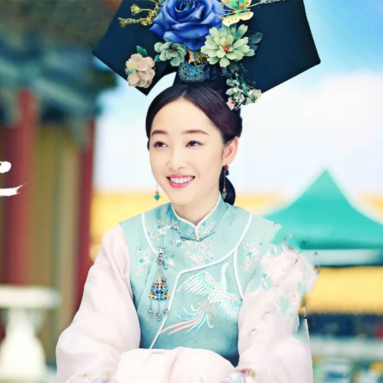 Нежная вышивка династии Цин Театральный Костюм принцессы сценическое представление Hanfu для новейшая телевизионная игра над облаками