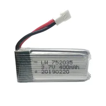 3.7V 400 mah 30c bateria lipo dla H107 H31 KY101 E33C E33 U816A V252 H6C 25C zdalnie sterowany quadcopter 752035 30C bateria lipo 3.7 v 400 mah