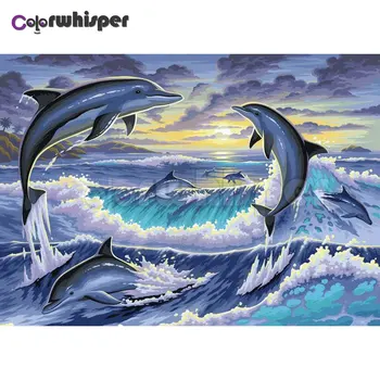 

Diamond Painting Full Square/ Round Marine Animals Dauphin Senset Coral Sea World Daimond Painting Embroidery Cross Stitch 031XP