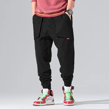 

men pants In fall 2018 new large pockets Japanese tooling leisure pants of height Black A134 - P50