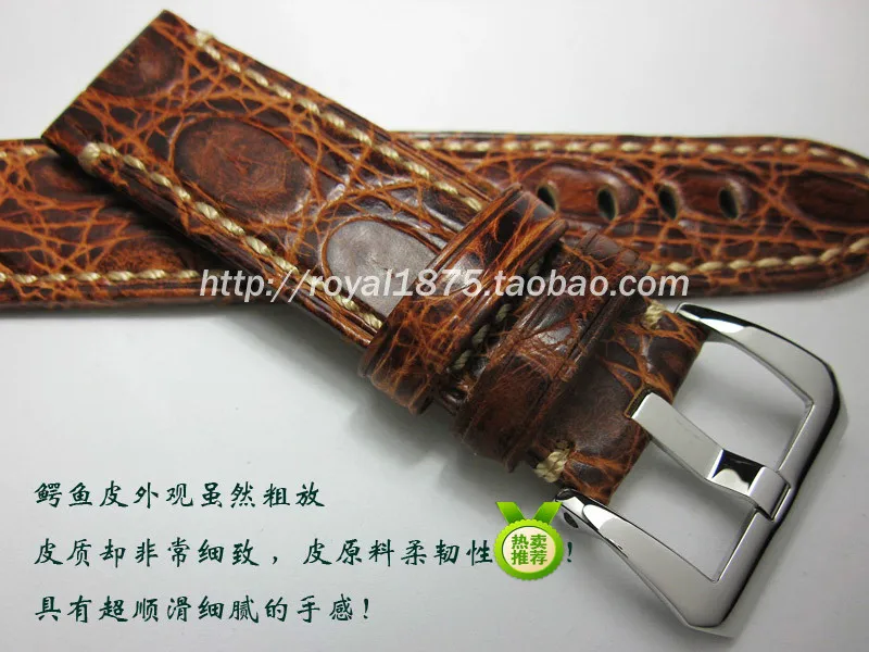 Bracelet De Montre Cuir Crocodile Marron 20mm – Vintage Années 1960-1970, Neuf Sans étiquette