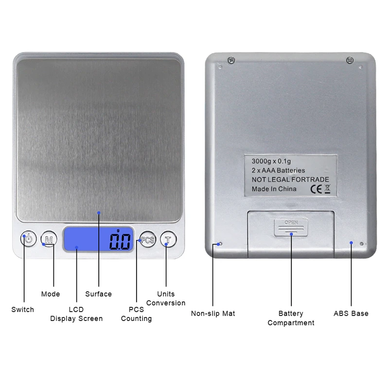 3000 г/0,1 г, 500 г x 0,01 г, электронные кухонные весы, весы для баланса веса, высокая точность, ювелирные весы, пищевая диета, весы с 2 отсеками