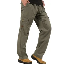 Новые повседневные мужские брюки карго больших размеров хлопковые свободные брюки мужские брюки Размер XL-6XL