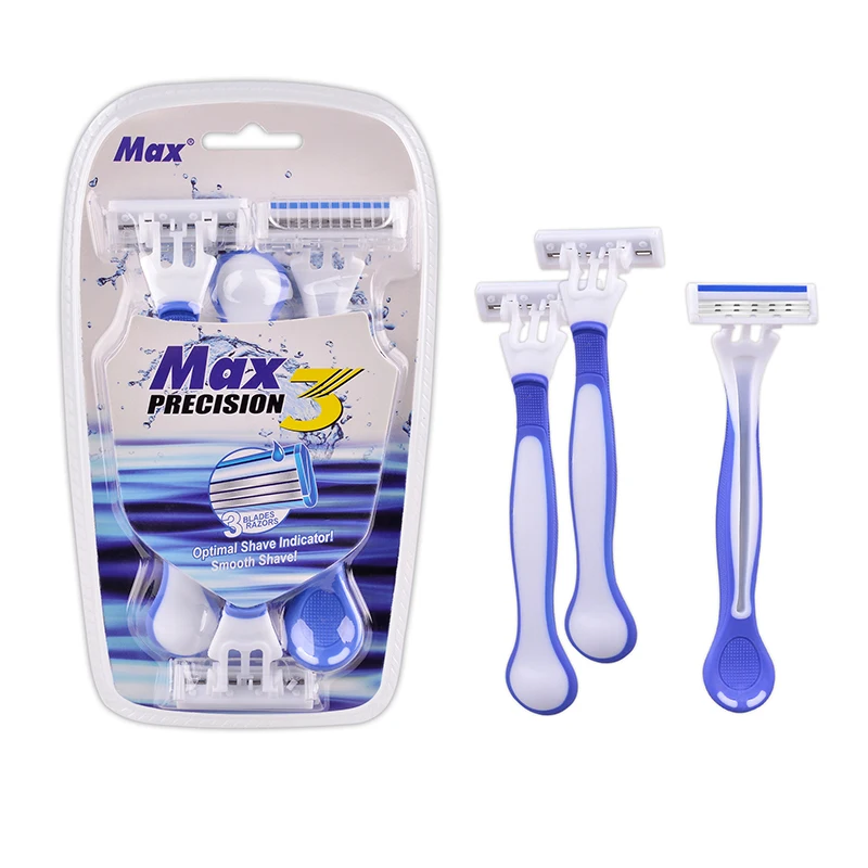

MAX 3PCS Men Razor Safe Sharp Easy Use Stainless Steel Razor Blade Powerful Lubrication Strip Men Shaving Tools WT068