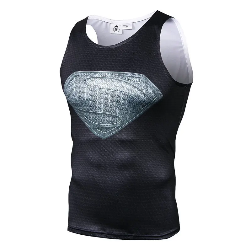 

2018 New Marvel Hero Superman Running Vest Creative 3D Printing Sports Sleeveless Slim Summer Tank Tops Sports Running Vest
