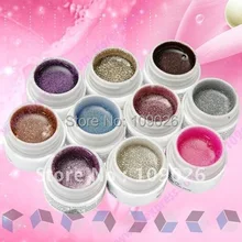 10 цветов УФ Цвет гель ложный Дизайн ногтей набор ногтей