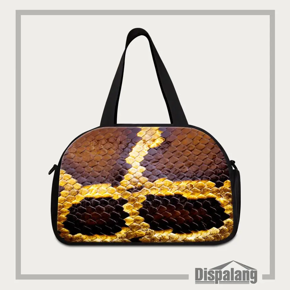 Dispalang мужская дорожная сумка из змеиной кожи с 3D принтом, Женская дорожная сумка для багажа, независимое отделение для обуви, большая сумка для выходных - Цвет: Прозрачный