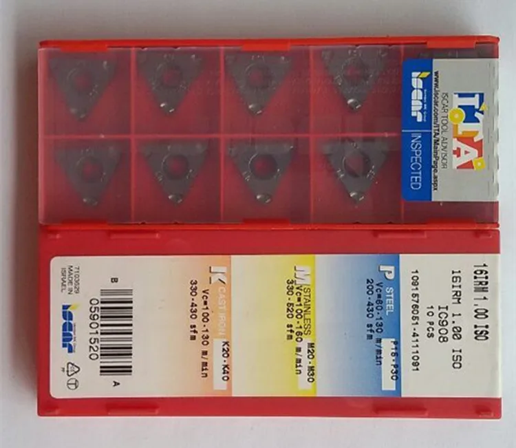 Iscar 16IRM AG60 IC908 ЧПУ 16ERM AG55 1 5 2 3 твердосплавные вставки для резьбы токарный