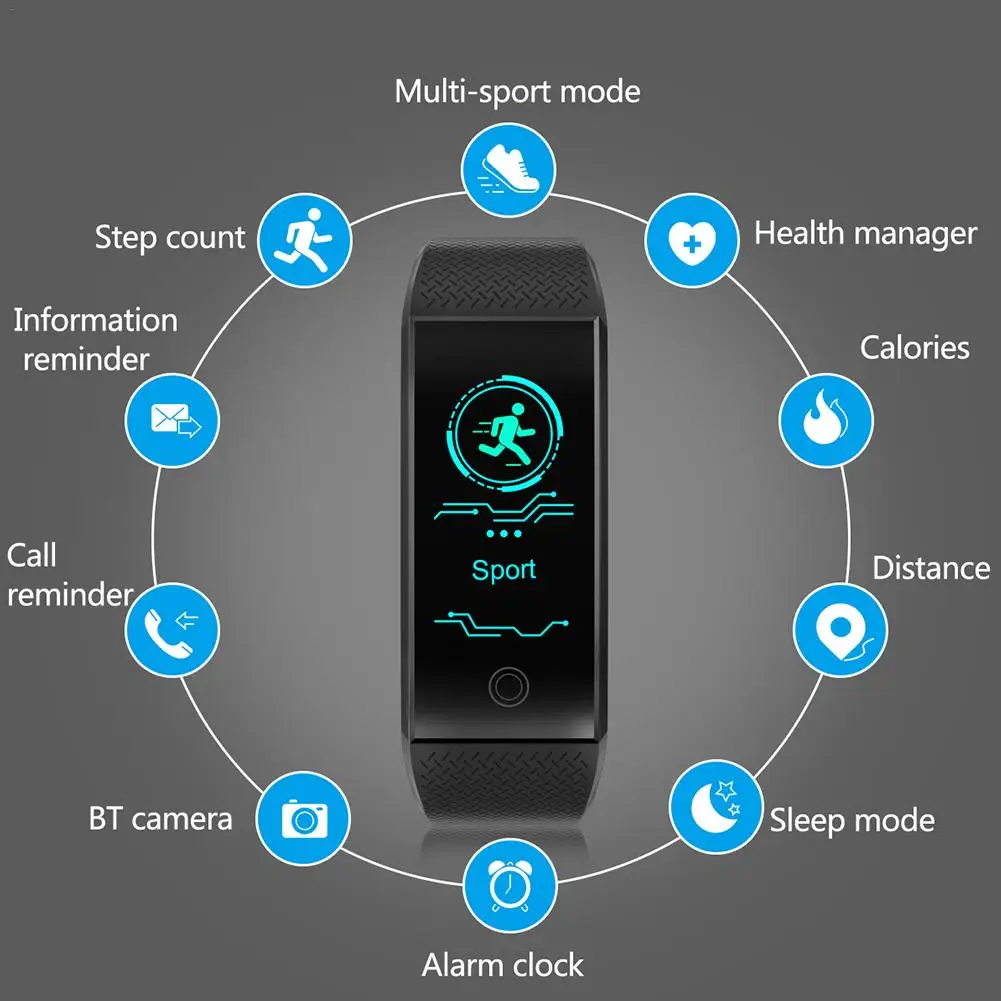 QW18 умный Браслет цветной экран фитнес-трекер спортивный браслет с монитором сердечного ритма функция контроля артериального давления
