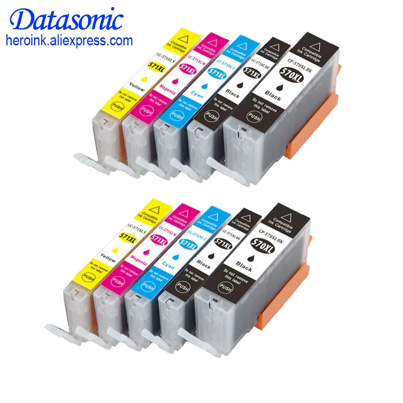 

DAT 10PCS For Canon 570 571 PGI-570 CLI-571 Compatible Ink Cartridge For Canon PIXMA G5752/MGMG5750/MG5751/M5753/MG6850/MG6851