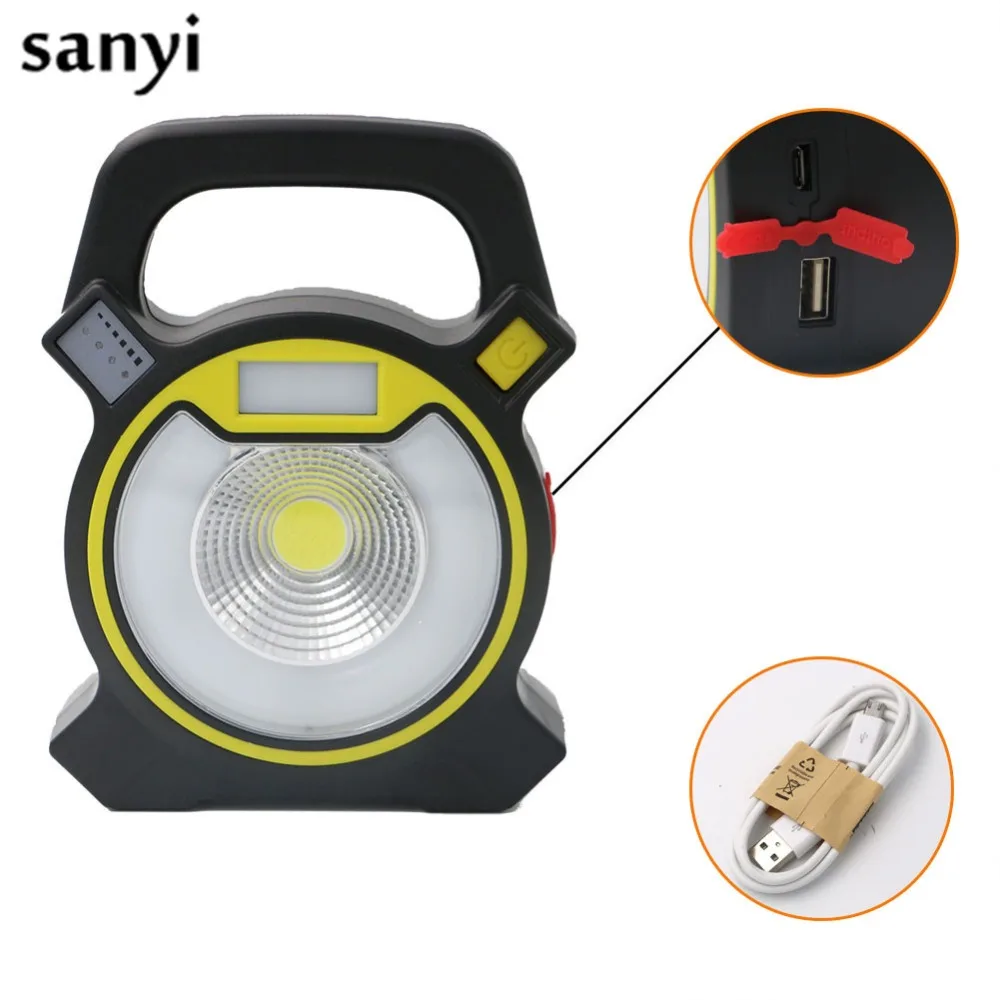 

30W COB LED Portable Spotlight Lantern Searchlight Rechargeable Handheld Power By 18650 Battery Portable Light for Camping