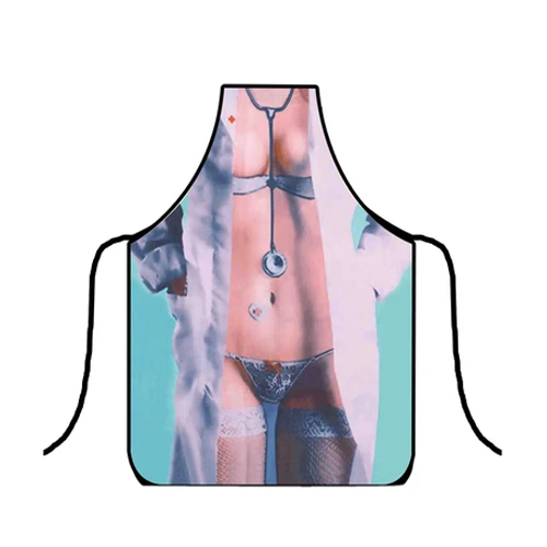 Hot Apron Digital Printed Sexy Funny Apron For Women Man BBQ Cleaning Cooking Apron Dinner Baking CWQ029