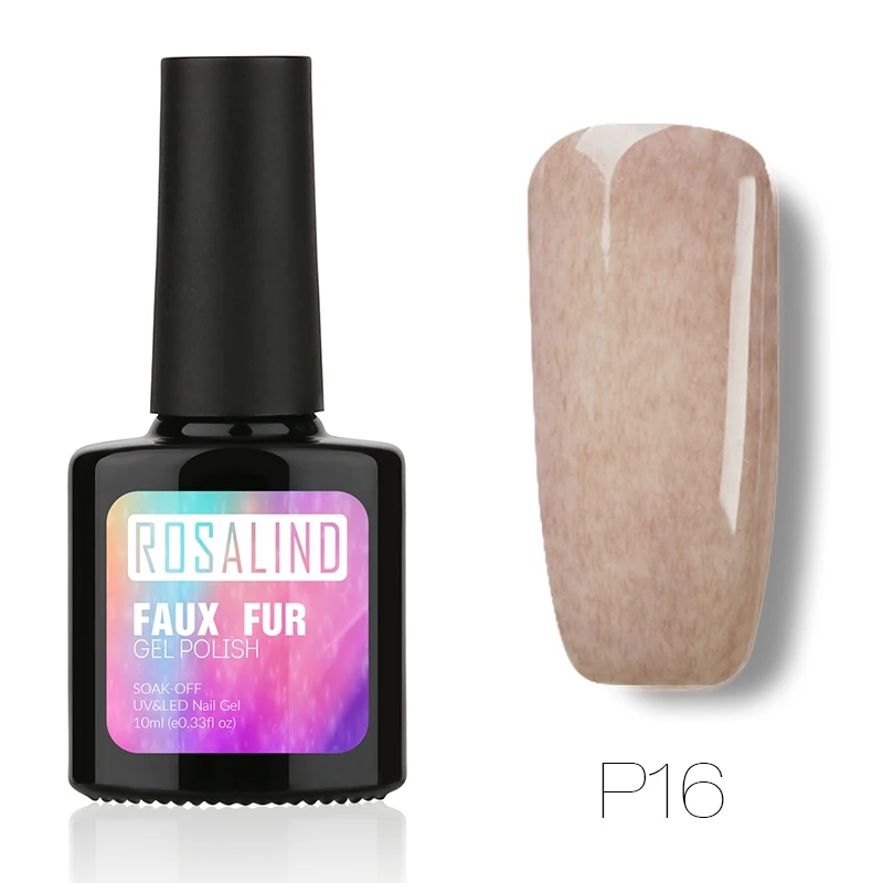 ROSALIND 10 мл эффект искусственного меха P01-12 Гель-лак для ногтей Дизайн ногтей Гель-лак для ногтей 3D УФ светодиодный долговечный Гель-лак - Цвет: P16