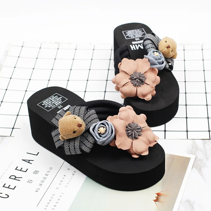 Female Summer Fashion Korean Most Comfortable Womens Slippers Flip Flops Shoes Discount Online 6cm54
