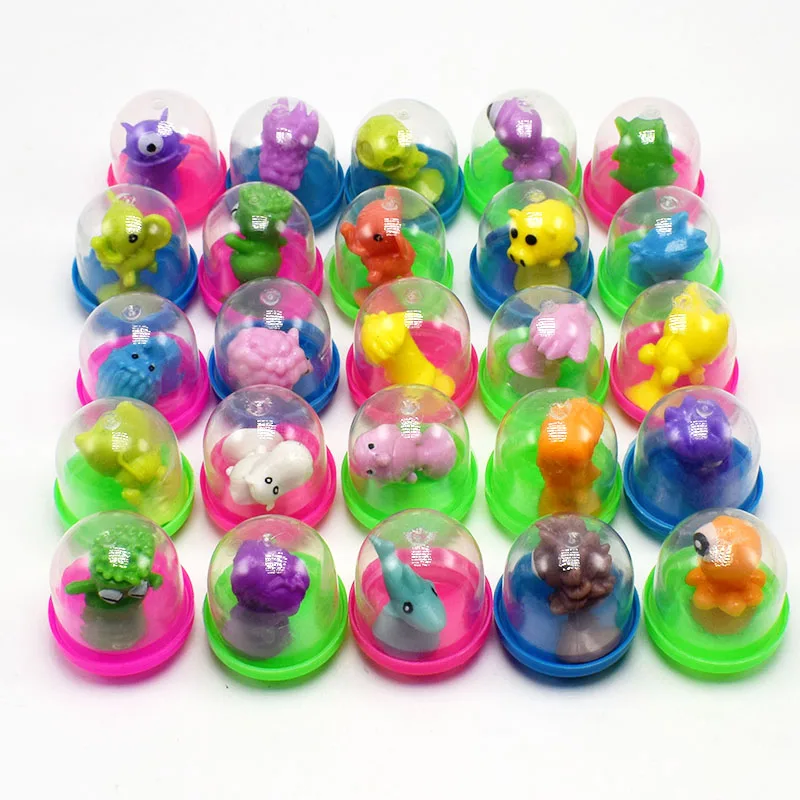 

100pcs/lot Novelty Funny Mini Strange Suckers Animal capsule Egg Model Puppets Toy Kids Toys for children