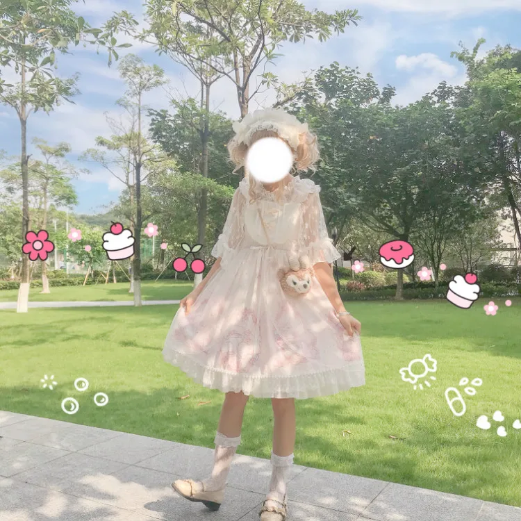 Cosplay&ware Kawaii Clothing Japanese Fashion Lolita Jsk Dress Women Summer Cute Bow Cat Strap Gothic Tea Party Sweet -Zentai shop online