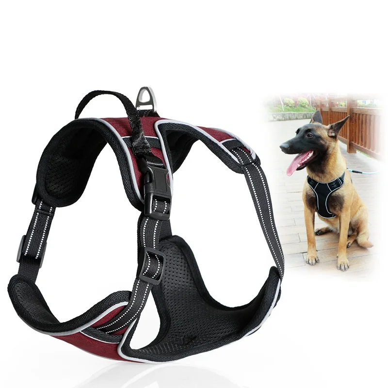

Dog Harness for Medium Large Dogs Adjustable Reflective Anti-collision with handle Pet Vest Harness Soft Collar Leash Big dogs