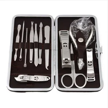 

12pcs Manicure Set,Pedicure Scissor Tweezer Knife Ear pick Utility Nail Clipper Kit,Stainless Steel Nail Care ToolSet