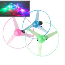 Childrens Toys Funny Colorful Pull String UFO LED Light Up Flying Saucer Disc Kids Plastic flashlight Birthday Gifts