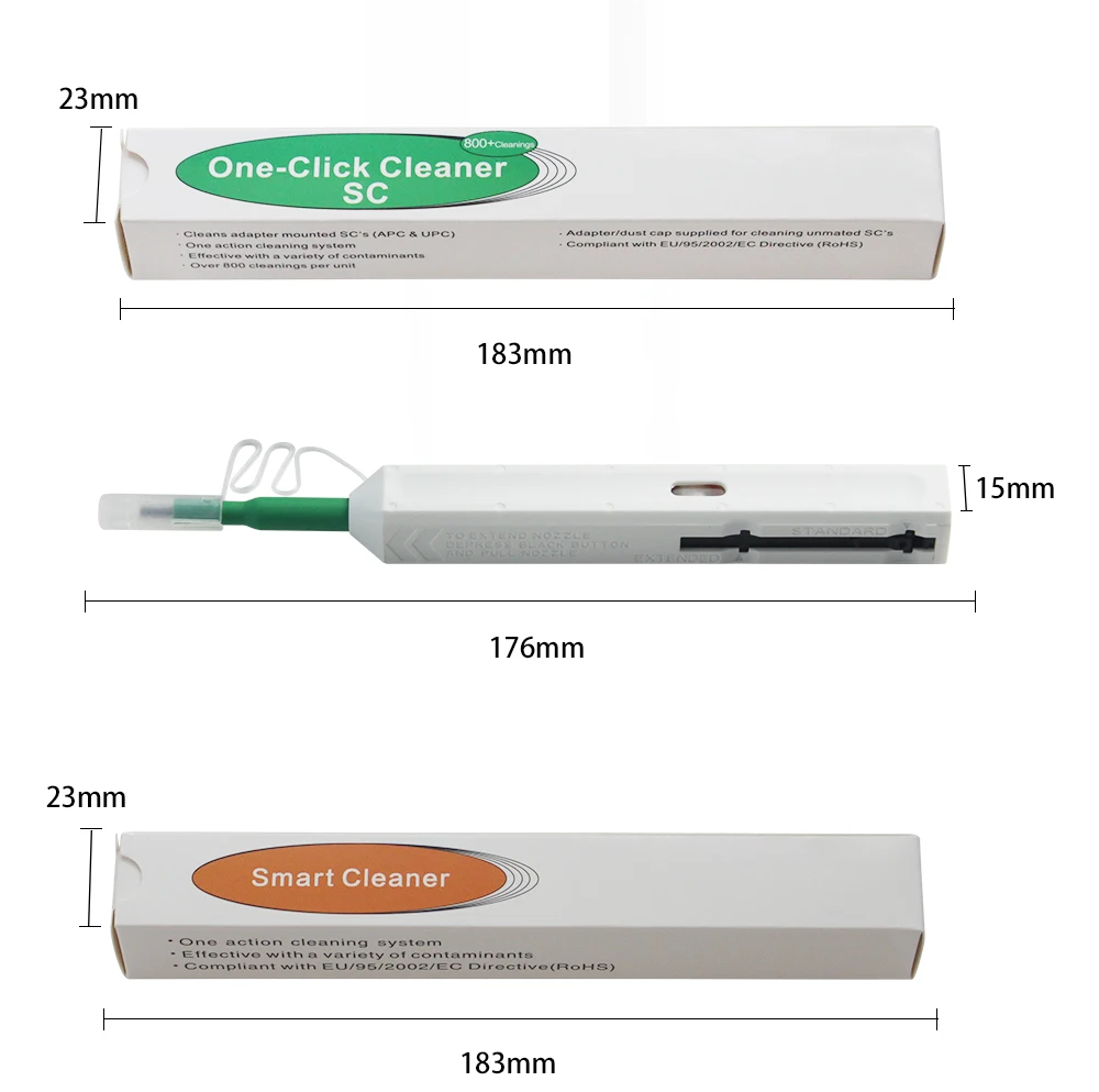 Волоконно-оптическая очистка ручки очистка в один клик волоконно-оптический разъем инструмент для очистки 2,5 мм 1,25 мм универсальный разъем SC/FC/ST/LC/MU
