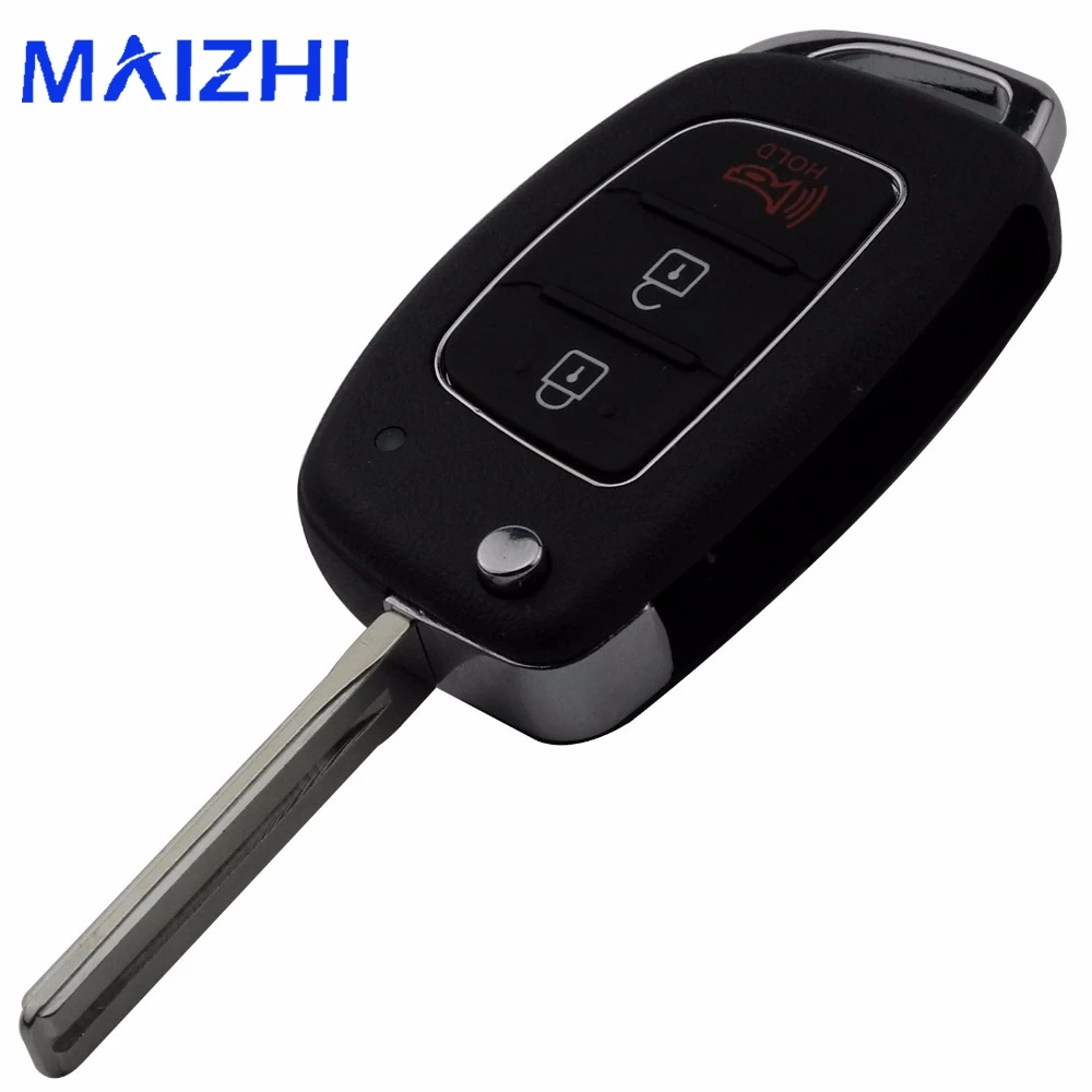 

jingyuqin for Hyundai IX35 i20 3 Buttons Modified Folding FOB Remote Car Key Shell Key Case Cover Uncut Middle Blade