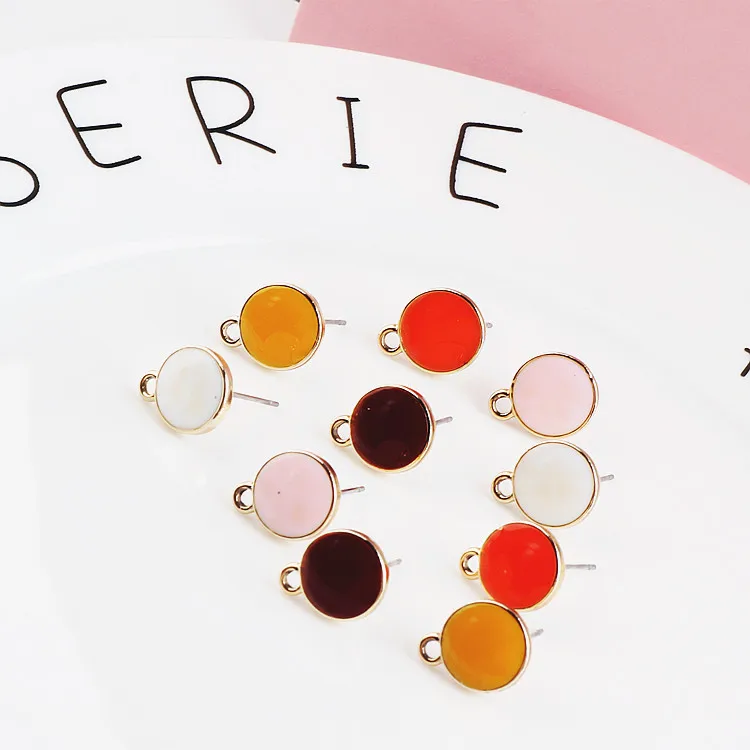 Diy Alloy Jewelry Accessories Simple Circle With Hanging Earrings Gold