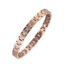 

Moocare Rose Gold Color Health Magnetic Bracelets Clasps Magnet Healing Therapy Wristband for Arthritis Pain Relief