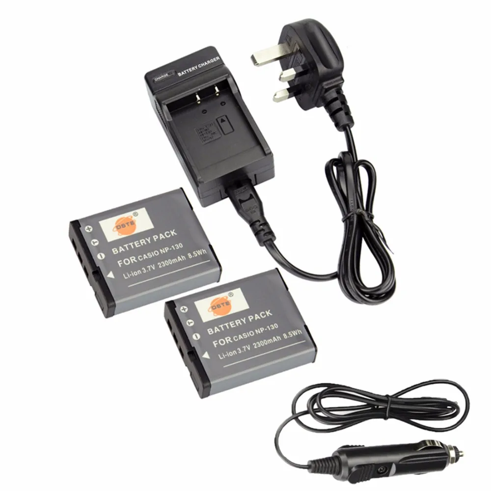 DSTE 2PCS NP 130 Li ion Battery with Travel and