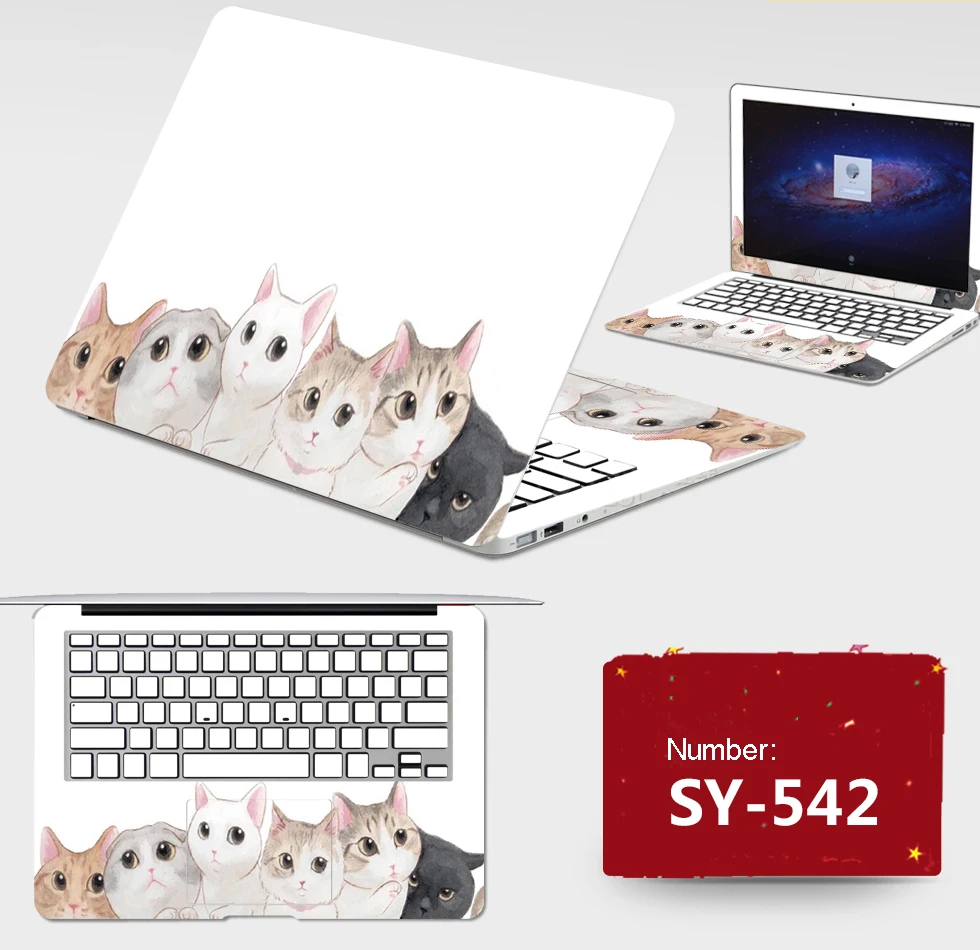 Latest ! 2017 Laptop Stickers Customize PVC Skins Free Cutting ABC Sides+Keys+Key Interstice Stickers For Acer E1-472 Case