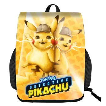 

16 Inch Boys Anime Pokemon Backpack Pikachu Print Kids Bag Teenager Boys Girls School Bags Children Rucksack Book Bag