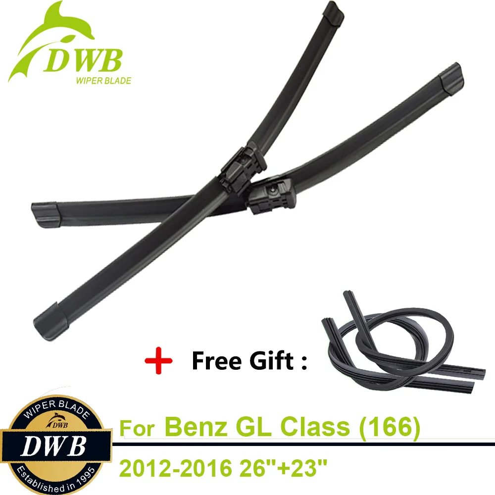 

2PCS ECO Wiper Blades for Mercedes-Benz GL Class (166) 2012-2016 26"+23", Free 2Pcs Rubbers, Exact Fit Windscreen Wipers